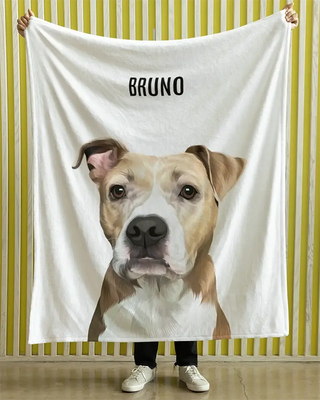 Custom Modern Pet Portrait Blanket