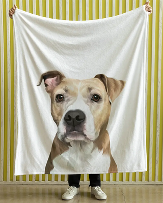 Custom Modern Pet Portrait Blanket